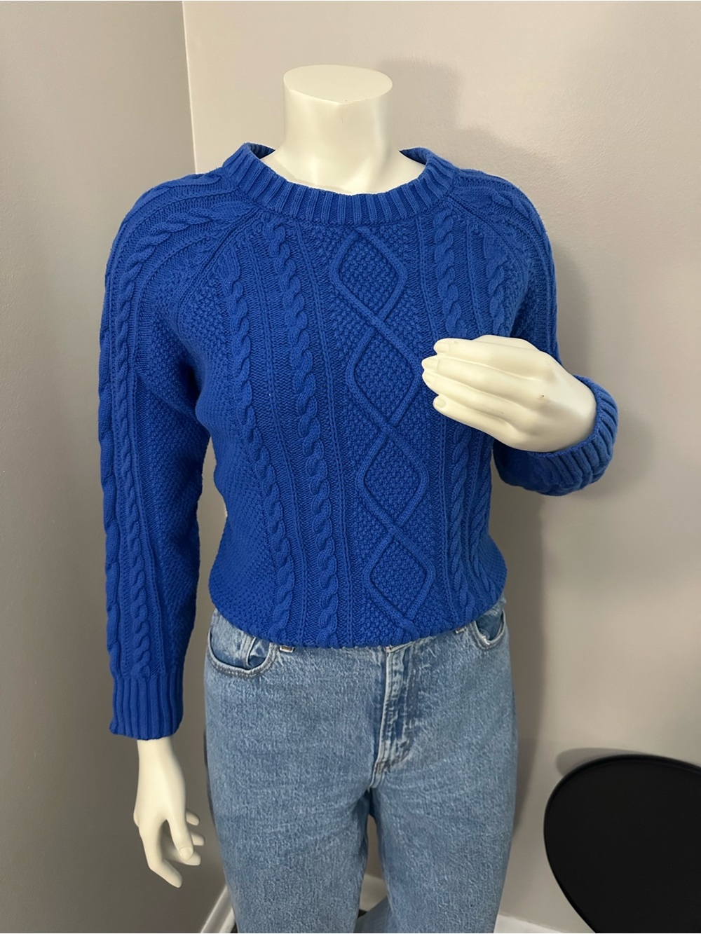 GAP Royal Blue Cable Knit Crewneck Sweater